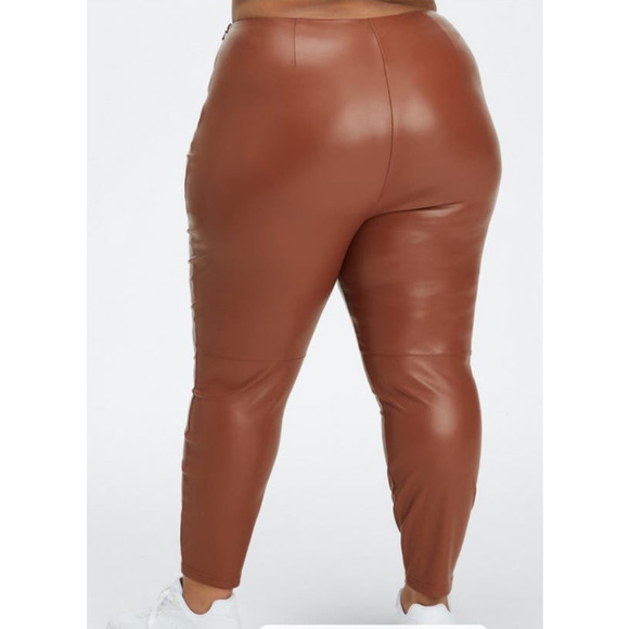 NWT Fabletics Vegan Leather Legging in Mahogany size 2X, High Waist Buttery Soft - Picture 7 of 16